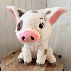Disney Moana White and Gray Plush Pua Pig Pet Toy Medium size